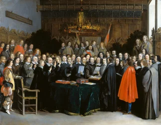 El juramento de ratificación del Tratado de Münster, 1648